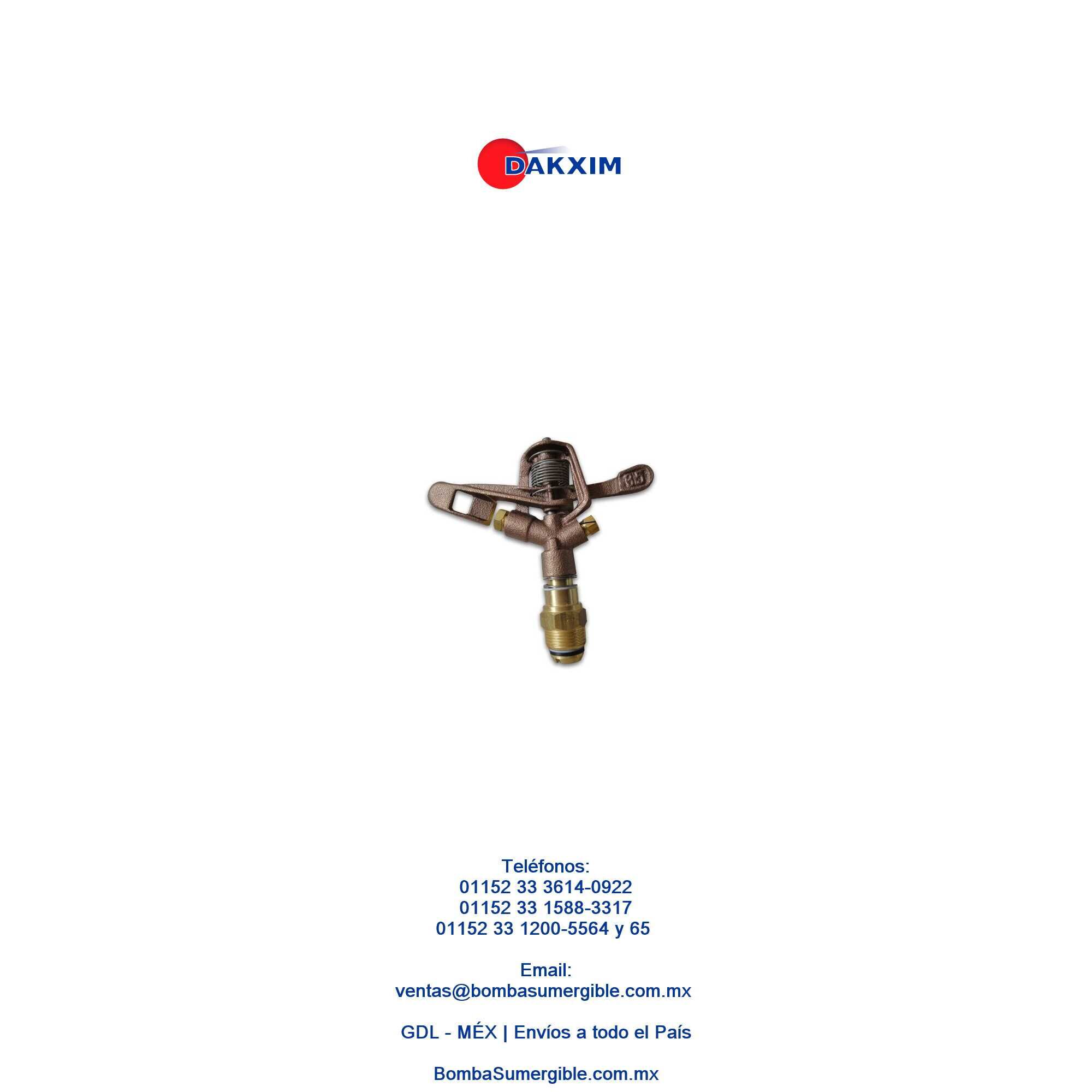 Aspersor Agrícola De Pulsación 3/4¨ Surtek 130298 360° Hm4 $360 MXN