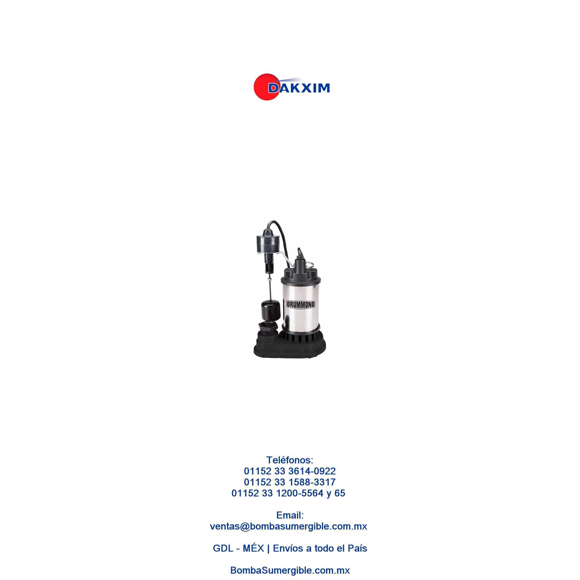 Bomba Sumergible De Sumidero Con Flotador Vertical 4000 Gph $3260 MXN