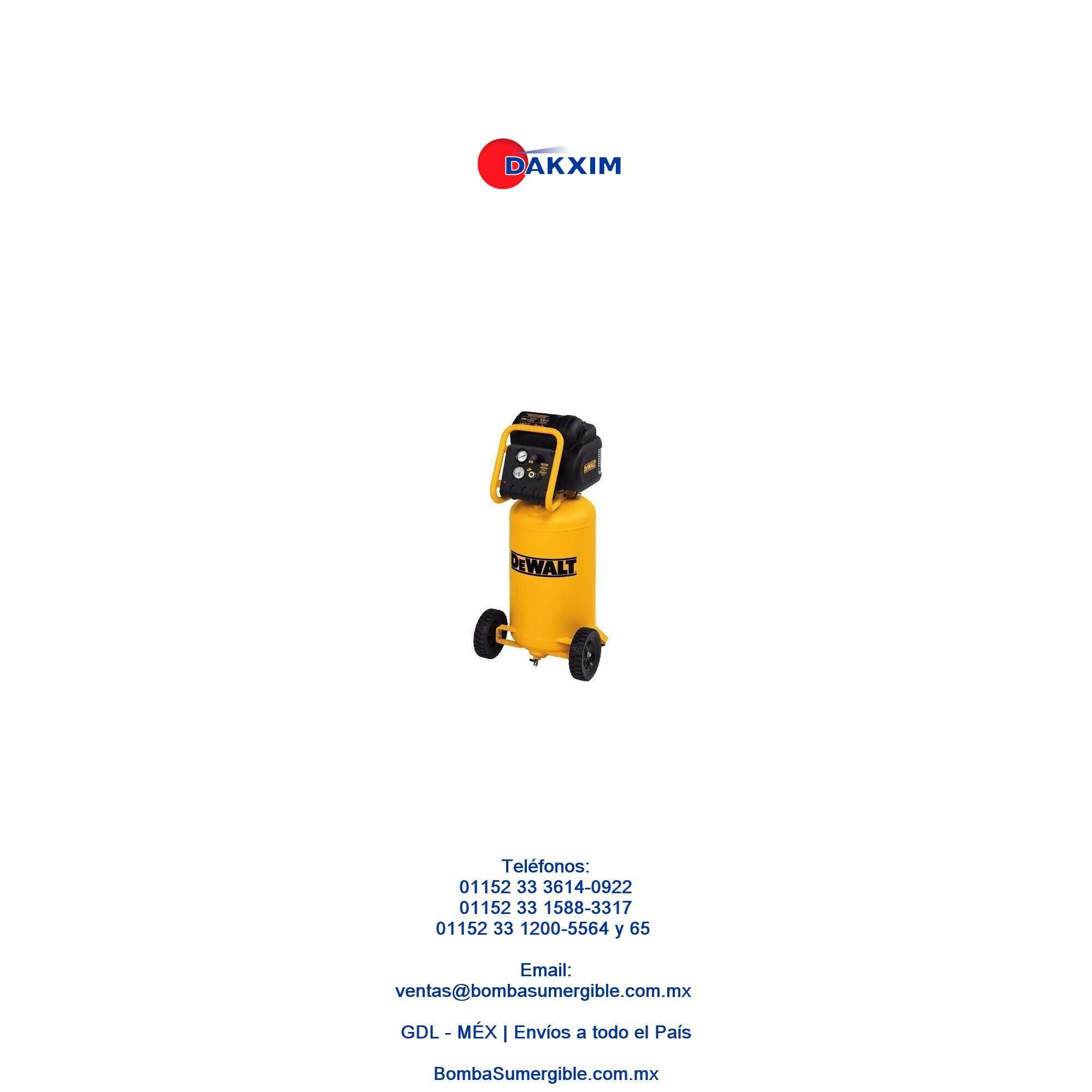 Compresor De Aire Dewalt Libre Aceite 15 Gal Y 1.8 Hp Hm4 $9699 MXN