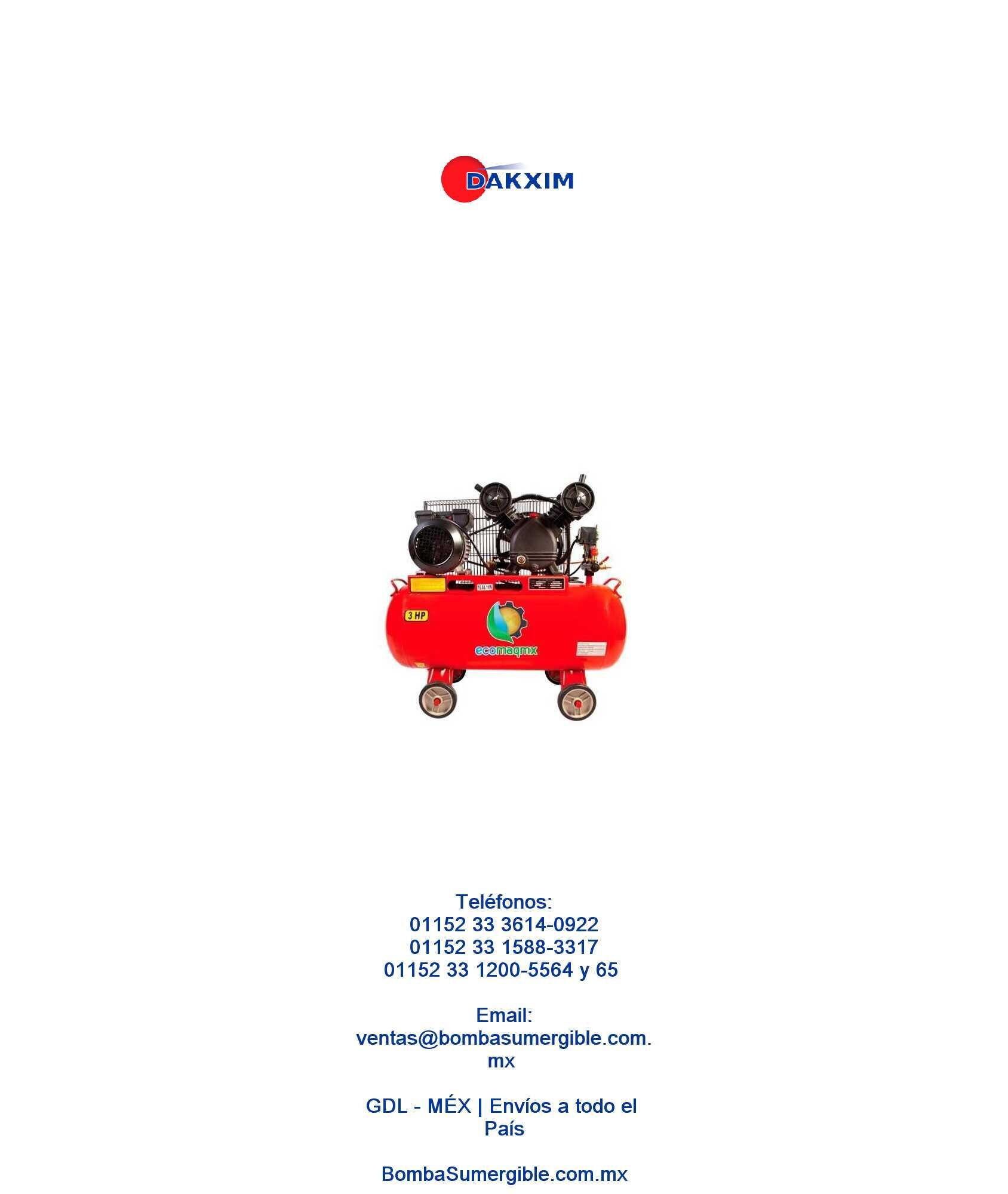 Compresor Goni 3hp Tanque De 60 Lts Modelo 970 Ecomaqmx $8190 MXN