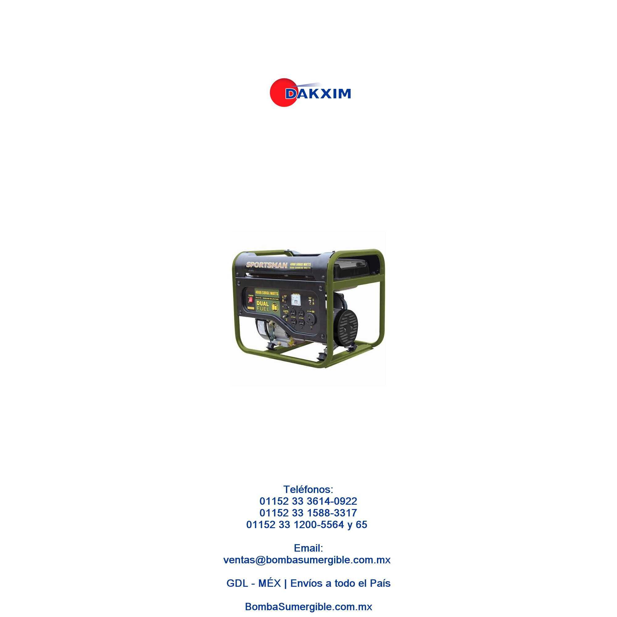 Generador/planta De Luz 4000 Watts Sportsman Gaslp-gasolina $12500 MXN