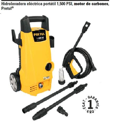 Hidrolavadora Eléctrica Portable 1500 Psi Pretul 22520 $1775 MXN
