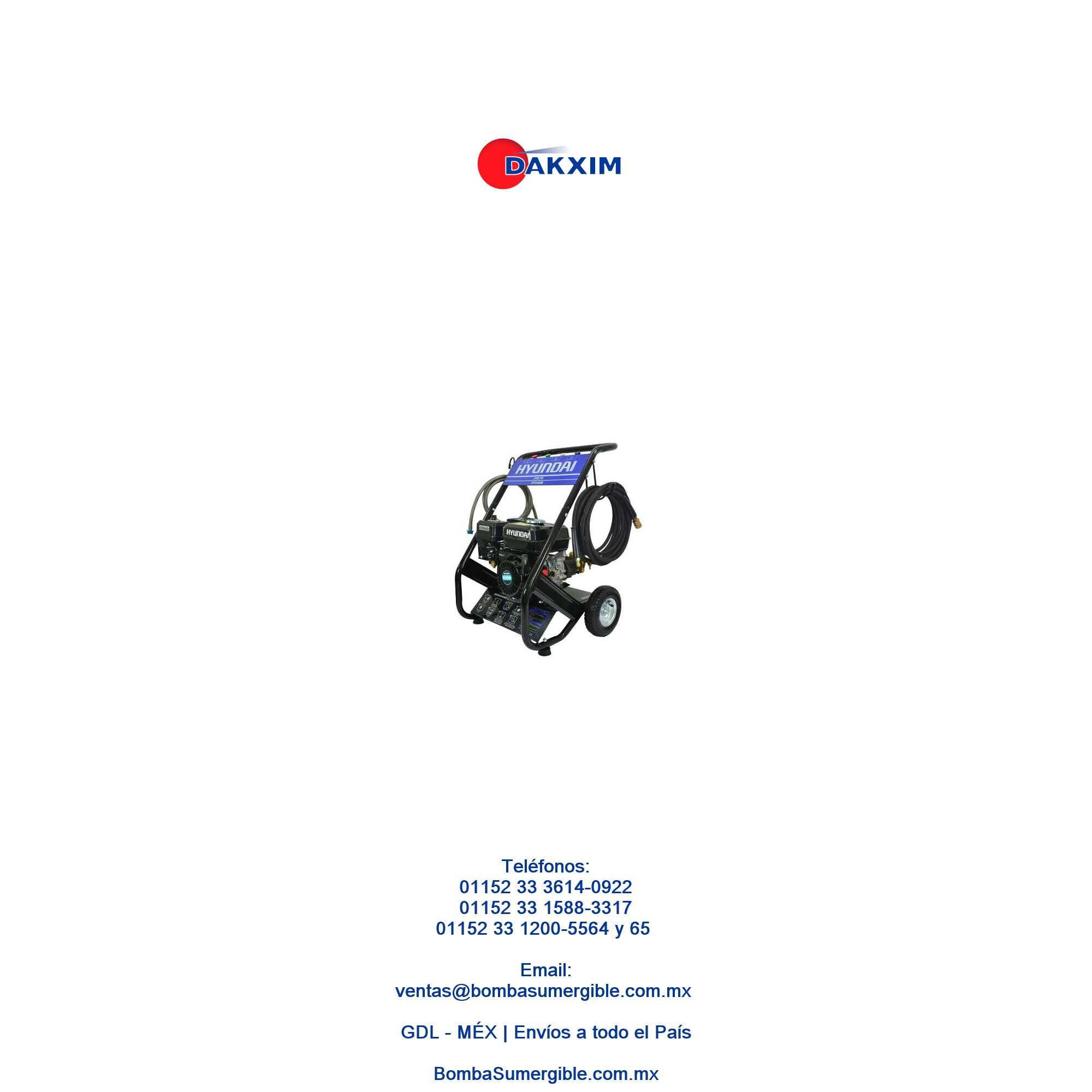 Hidrolavadora Hyundai A Gasolina 6.5 Hp Hyp2500n 4 Tiempos $10299 MXN