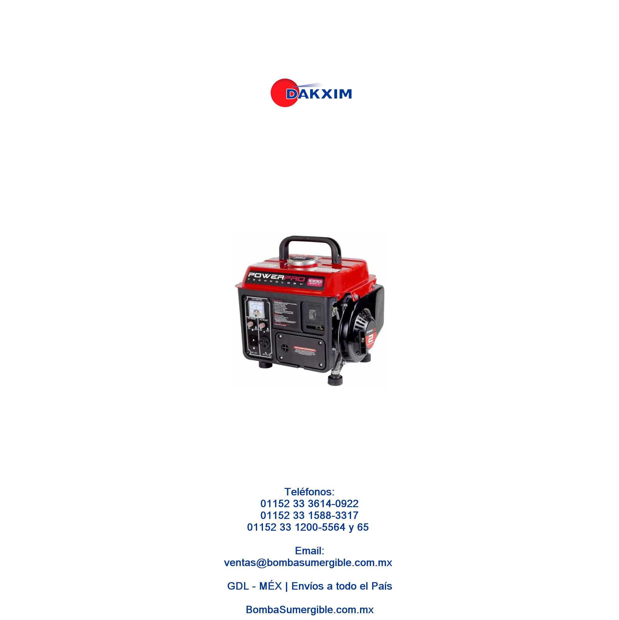 Planta De Luz 1000w Generador Corriente Portatil A Gasolina $4900 MXN