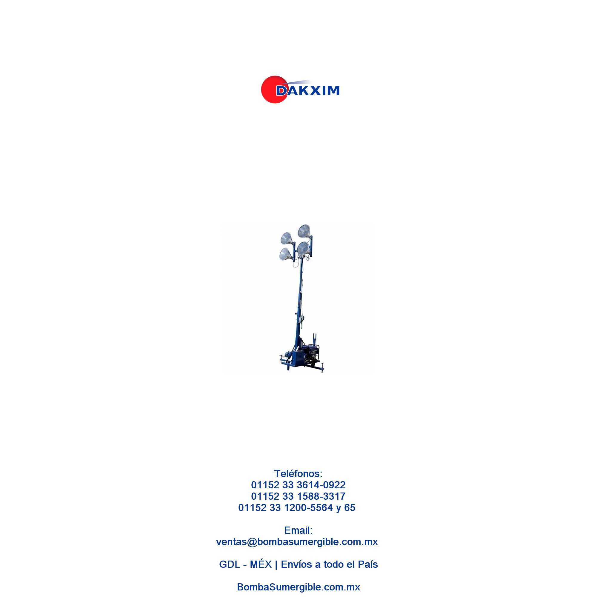 Torre De Iluminacion Mpower 4 Lamparas Ygenerador A Gasolina $78200 MXN