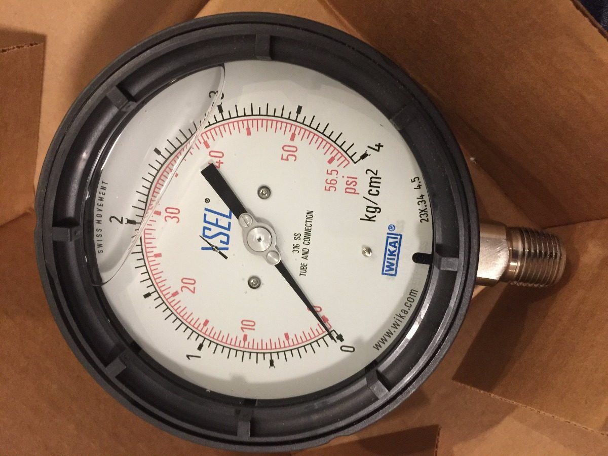 Manómetro Wika 0-4kg/cm 58psi Con Certificado De Calibracion $ 1