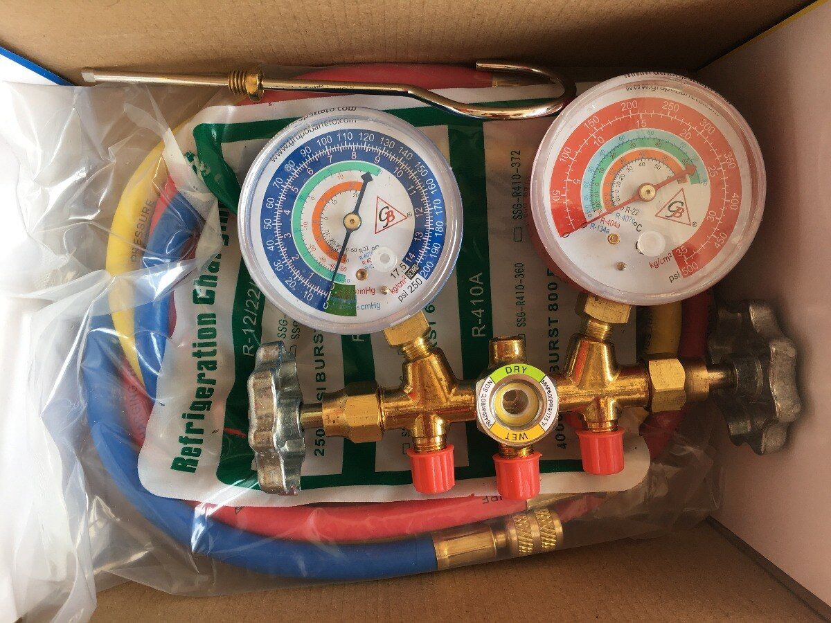 Manómetros Manifold Con Mangueras Refrigeración Y Aire Acond $ 650.00 Hidrolavadora